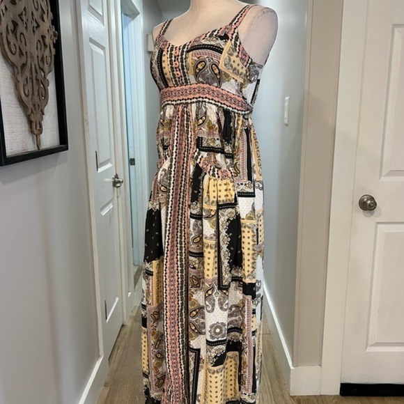 Matilda Jane Multi Pattern Patchwork Summer Empire Waist Maxi Dress with Pockets - Picture 4 of 15